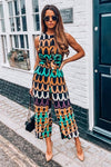 Aztec Print Tie Waist Jumpsuit