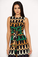 Aztec Print Tie Waist Jumpsuit