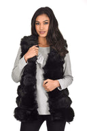 Black Faux Fur Gilet