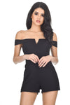 Black Notch Front Playsuit