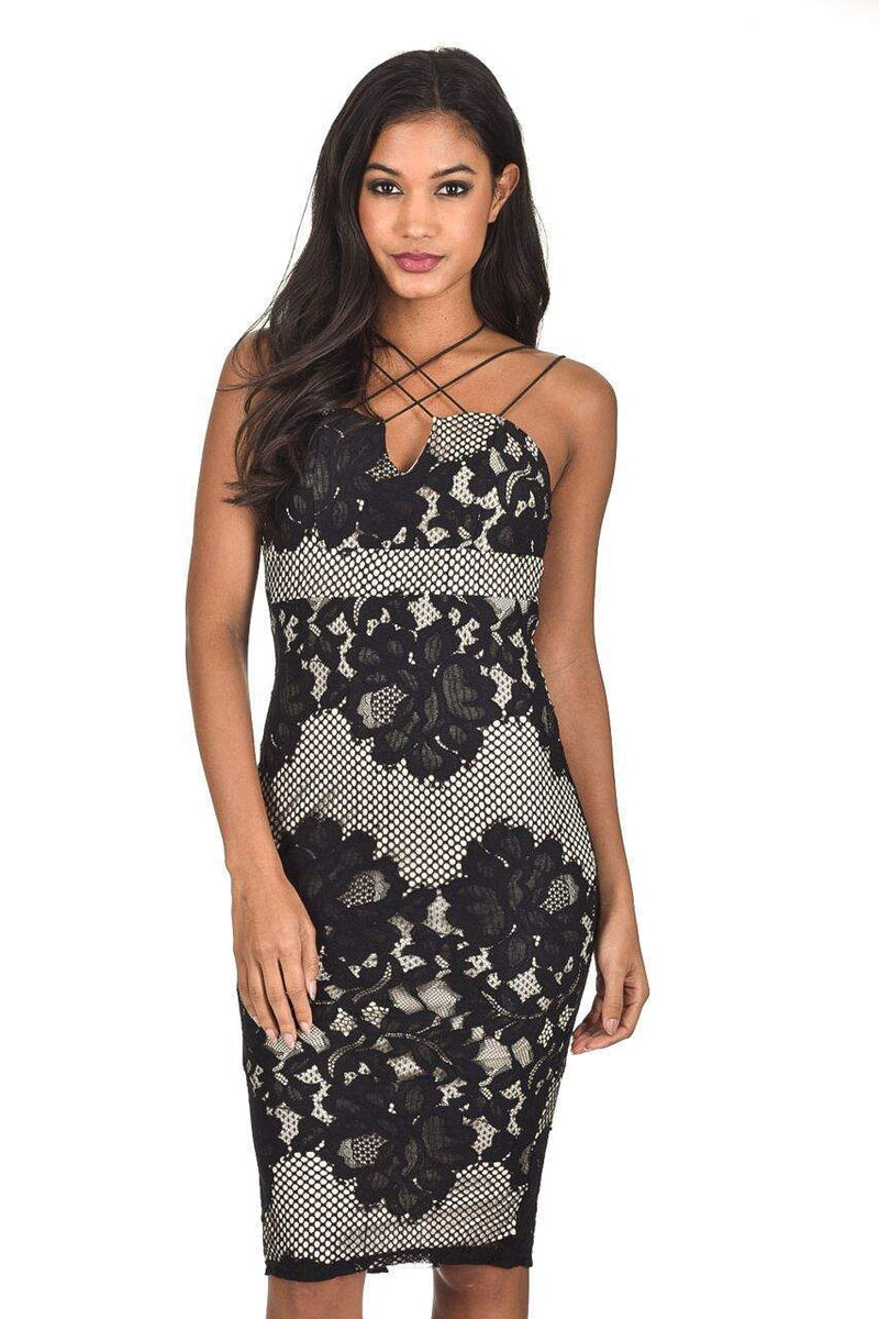 Black Crochet Strappy Midi Dress – AX Paris