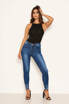 Blue Frayed Hem Jean