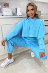 Baby Blue Cropped Hoodie Lounge Set