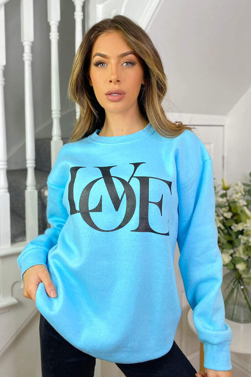 Baby Blue LOVE Sweatshirt