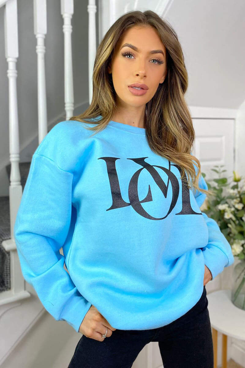 Baby Blue LOVE Sweatshirt