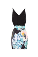 Black 2 in 1 Floral Dress