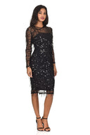 Black 3/4 Sleeve Sequin Dress