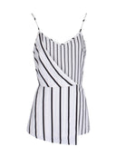 Black And Cream Striped Strappy Top