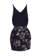 Black And Gold Embroidery Dress