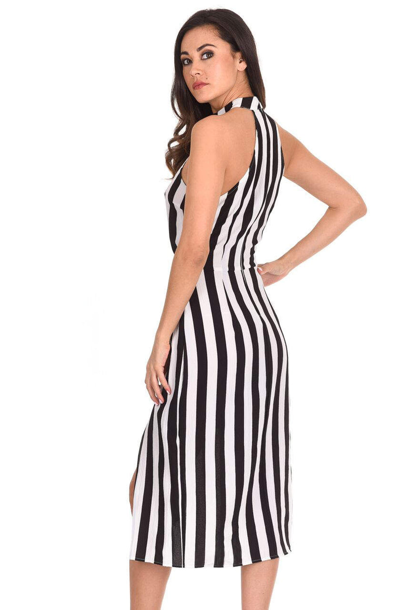 Black And White High Neck Striped Dress AX Paris Black And White High Neck Striped Dress AX Paris