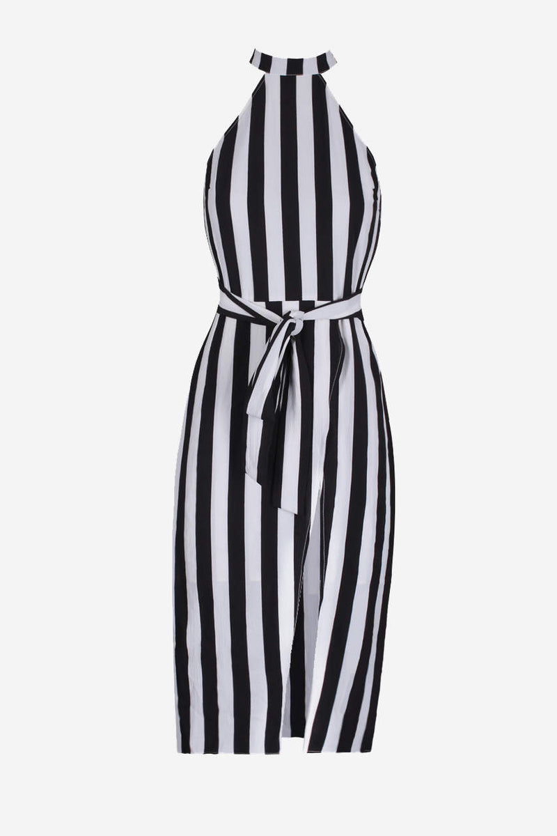 Black And White High Neck Striped Dress – AX Paris