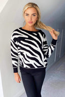 Black And White Zebra Knitted Jumper