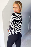 Black And White Zebra Knitted Jumper