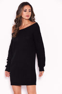 Black Boatneck Longline Jumper