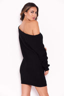 Black Boatneck Longline Jumper