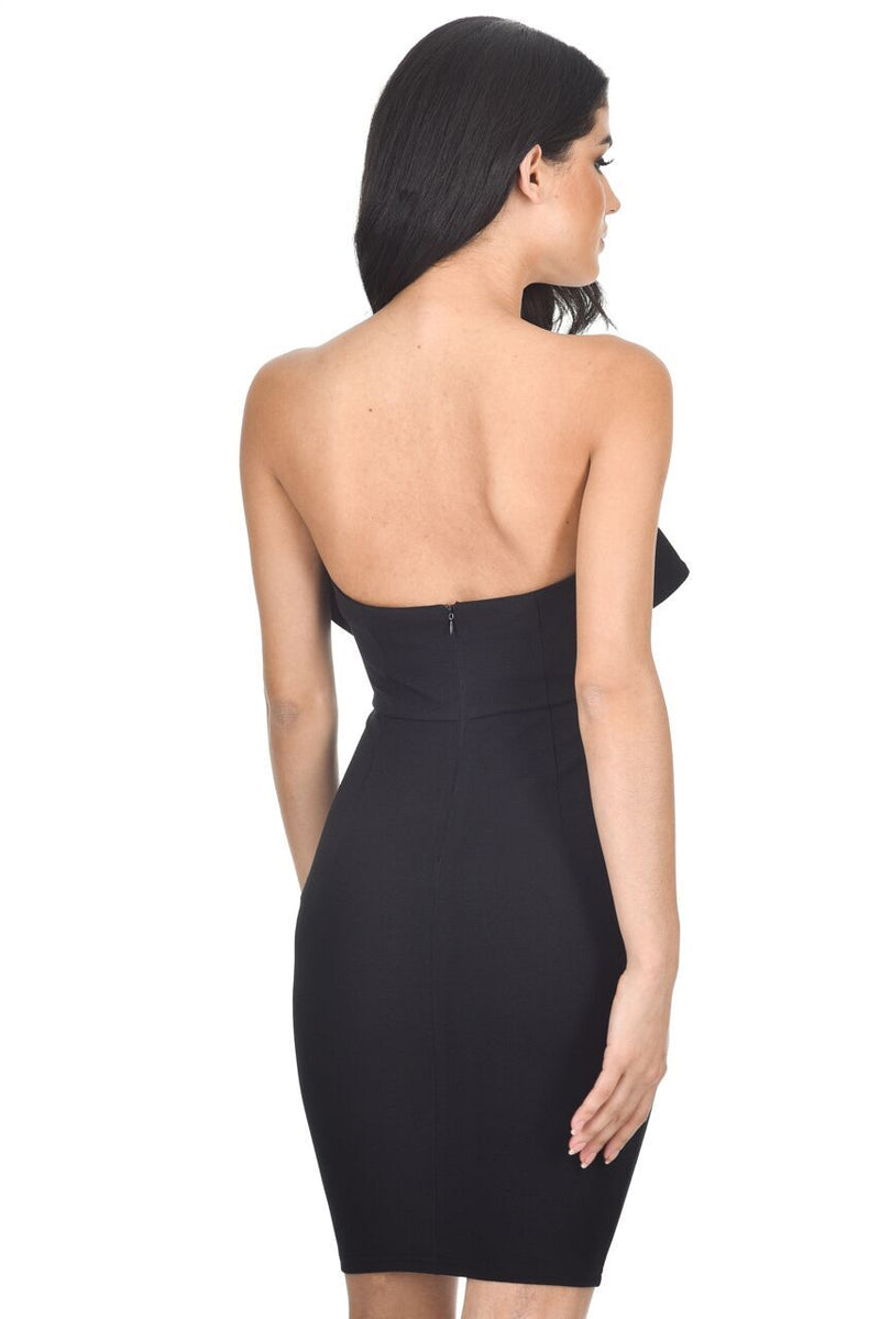 Black Boob Tube Frill Dress AX Paris Black Boob Tube Frill Dress AX Paris