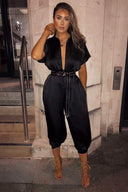 Black Button Up Jumpsuit