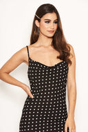 Black Cowl Neck Polka Dot Dress AX Paris