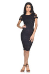 Black Crochet Midi Dress