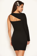 Black Cut Out One Shoulder Dress