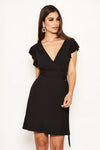 Black D Ring Ruffle Dress