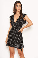 Black Polka Dot Ruffle Dress