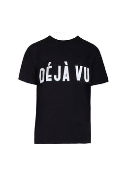 Black Deja Vu Slogan T-Shirt