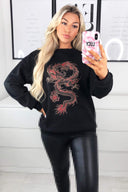 Black Dragon Printed Sweatshirt