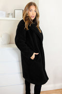 Black Faux Fur Teddy Coat