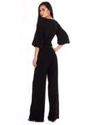 Black Flared High Waisted Trousers