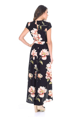 Black Floral V Neck Maxi Dress – AX Paris
