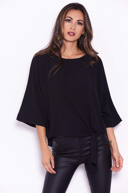 Black Wide Sleeve Top