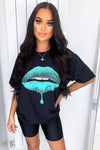 Black Green Lips T-Shirt