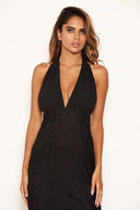 Black Halter Neck 2 In 1 Lace Dress