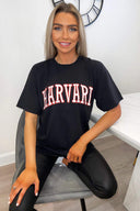 Black Harvard Oversized Tee