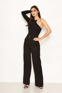 Black High Waist Wide Leg Trousers