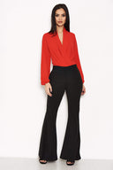 Black High Waisted Flared Trousers