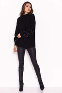 Black Jumper With Pearl Detail