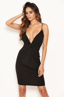 Black Knot Front Bodycon Dress