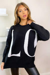 Black LO VE Knit Jumper