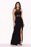 Black Lace Top Maxi Dress