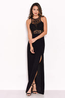 Black Lace Top Maxi Dress