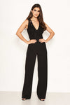 Black Lace V Neck Top Jumpsuit