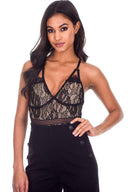 Black Lace and Mesh Bodysuit