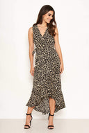 Black Leopard Print Maxi Dress