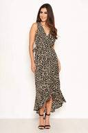 Black Leopard Print Maxi Dress