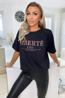 Black Liberte Printed Oversized T-Shirt
