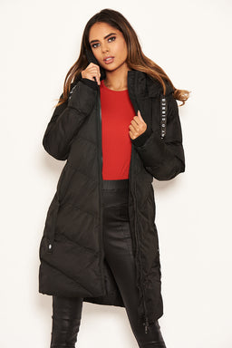 Black Longline Padded Coat