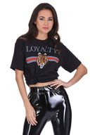 Black Loyalty Tiger Print T-Shirt