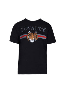 Black Loyalty Tiger Print T-Shirt